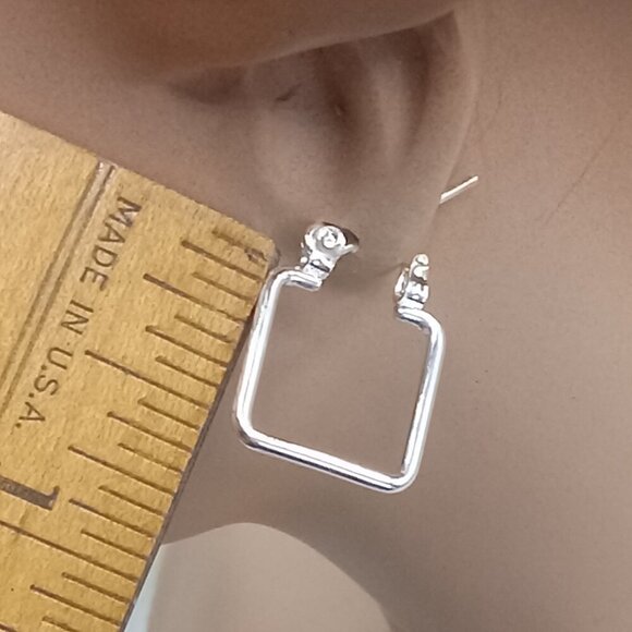 New York Fashion Jewelry - Square Silver Tone 6 Pair Earrings Pierced Set Everyday Light Weight